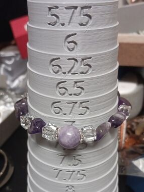 African Amethyst 95.00 ctw Beaded Bracelet in Goldtone (6.25-6.75In)